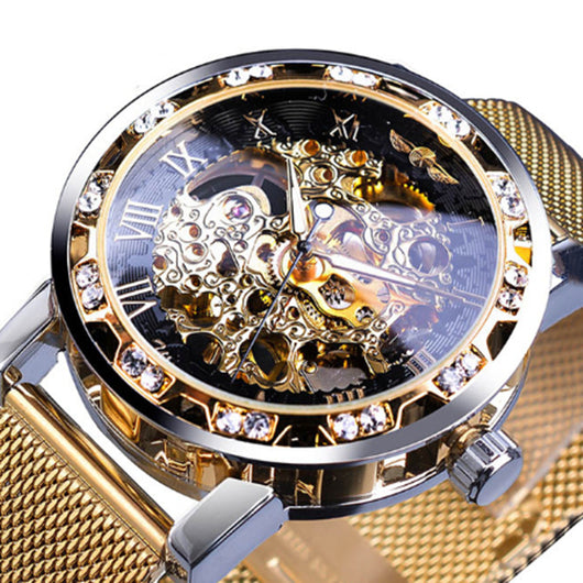 Reloj Mecánico Automático WINNER con Diamante Hueco para Hombre