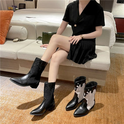 Botas Martin de Punta Afilada con Tacón Grueso - Image 3