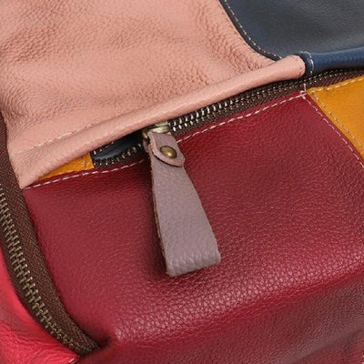 Mochila Cómoda con Paneles de Contraste en Cuero - Image 10