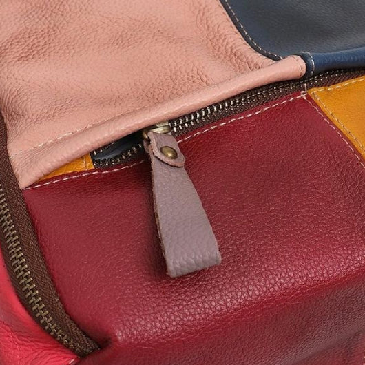 Mochila Cómoda con Paneles de Contraste en Cuero - Image 10