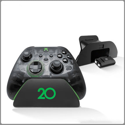 Black AOLION universal gamepad stand made of ABS plastic, designed to hold a game controller upright. - Image 8