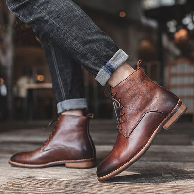 Botas Altas de Cuero Genuino para Hombre