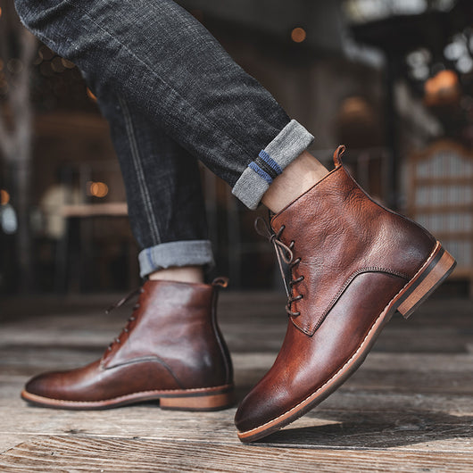 Botas Altas de Cuero Genuino para Hombre