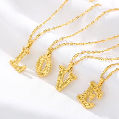 Collar con Colgante de 26 Letras Chapado en Oro - Image 32