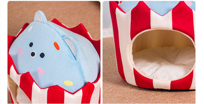 Cama Nido Semicerrada para Gatos - Diseño Oso Cálido - Image 4