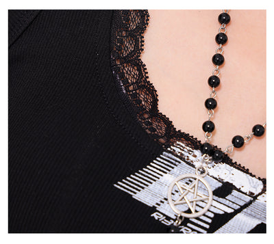Camisola Negra de Encaje con Cuello U - Top Slim Ajustado para Mujer - Image 28