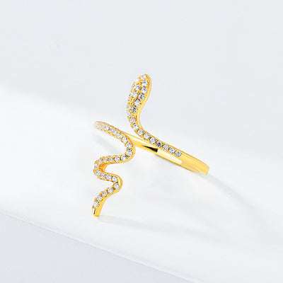 Anillo de Plata Esterlina con Diamantes Fancy Diseño Serpiente - Image 8