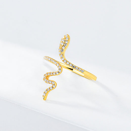 Anillo de Plata Esterlina con Diamantes Fancy Diseño Serpiente - Image 8