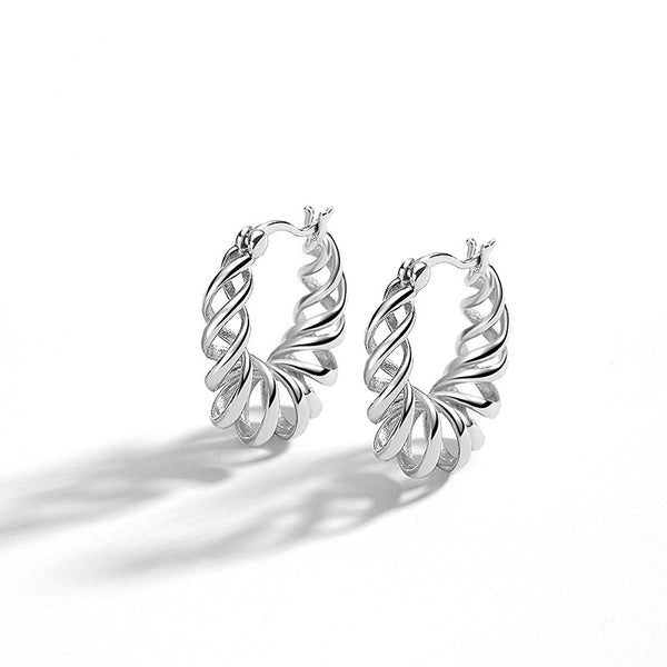 Aretes de Plata Esterlina Minimalistas Estilo Frío - Image 3