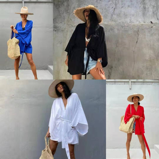 Cardigan Corto Casual para Playa con Protección Solar