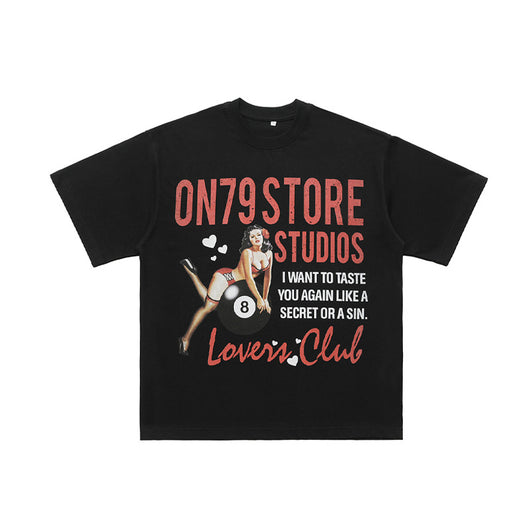 Camiseta Suelta de Manga Corta Estilo Americano para Hombre - Image 3