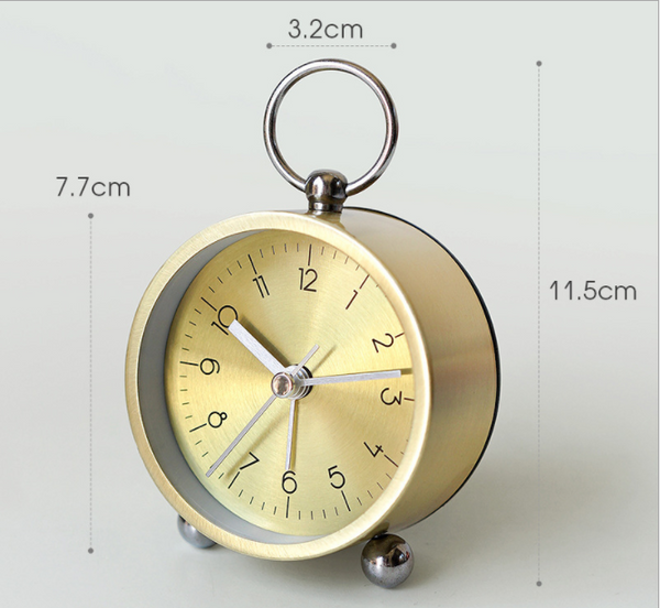Reloj Despertador de Aluminio con Luz Nocturna y Modo Silencioso