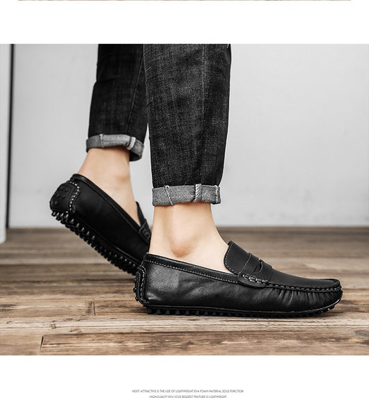 Zapatos Mocasín Beanie de Cuero Británico para Hombre - Image 17