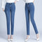 Pantalones Rectos Talla Grande Cintura Alta con Elastano para Mujer