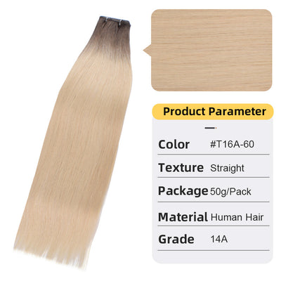 Extensión de Cabello Tejido a Mano Segunda Generación - Cabello Natural Blanco - Image 13