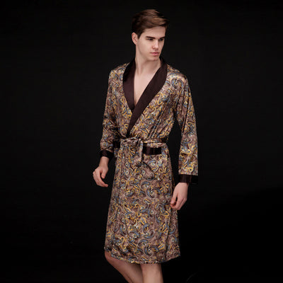 Pijama Largo de Seda Helada para Hombre - Comodidad Fresca para el Verano - Image 8