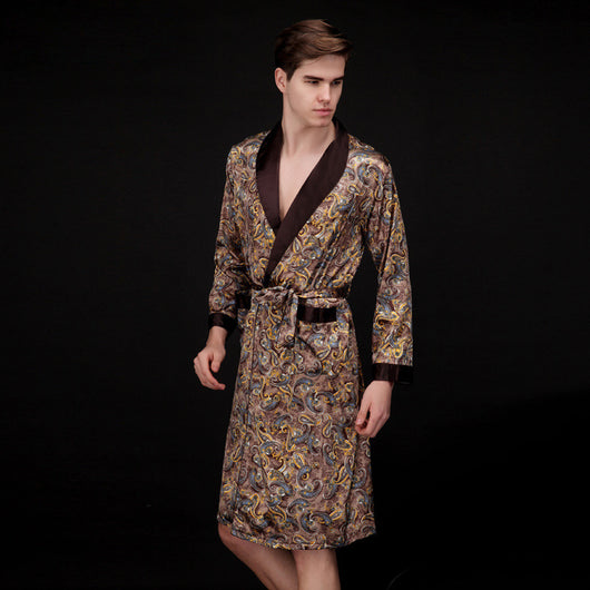 Pijama Largo de Seda Helada para Hombre - Comodidad Fresca para el Verano - Image 8