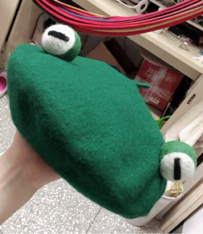 Boina de Fieltro de Lana Artesanal - Rana Divertida Verde, Regalo Perfecto - Image 8