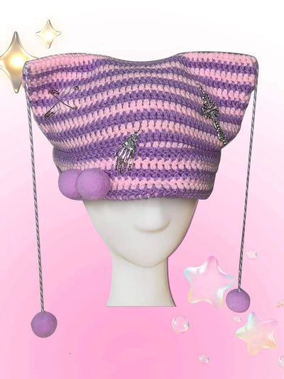 Gorro de Lana Tejido con Orejas de Gato y Pompón - Image 7