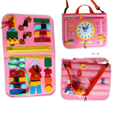 Tablero Educativo Sensorial con Actividades de Abotonado y Vestimenta para Bebés - Image 20