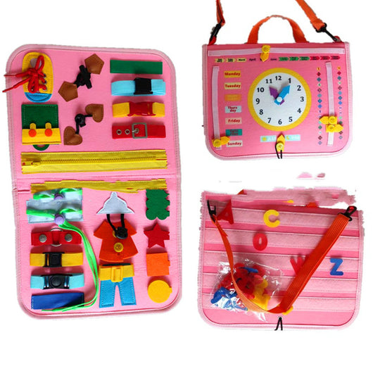 Tablero Educativo Sensorial con Actividades de Abotonado y Vestimenta para Bebés - Image 20