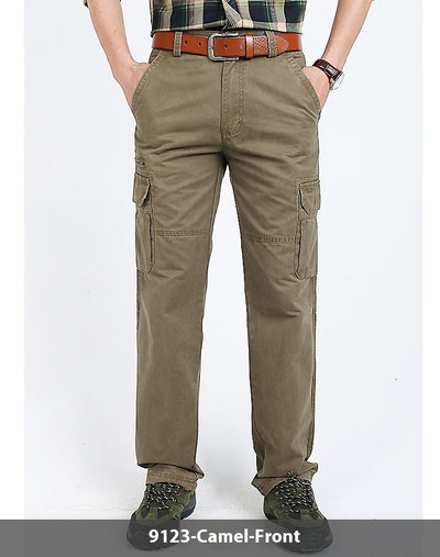 Pantalones Cargo Gruesos Casuales para Hombre - Corte Recto Algodón Puro - Image 22