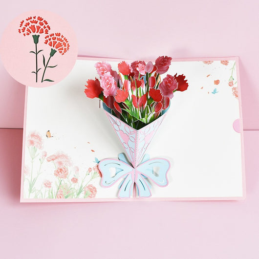 Tarjeta Pop-Up 3D Ramo de Flores - Regalo Especial para Mamá, Aniversario e Invitaciones - Image 28