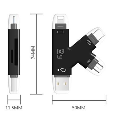 Lector Multifuncional OTG 4 en 1 para Tarjetas TF y SD - Image 6