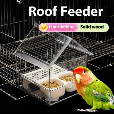 Comedero Villa Transparente para Loros Peonía