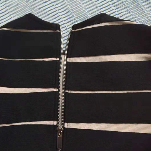Vestido Negro Clásico Manga Larga con Capas Irregulares Estilo Europeo - Image 6