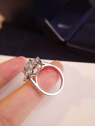 Anillo de Plata Esterlina con Diamante de 2 Quilates - Diseño Girasol - Image 8