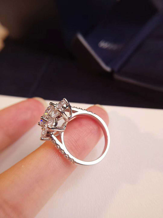 Anillo de Plata Esterlina con Diamante de 2 Quilates - Diseño Girasol - Image 8