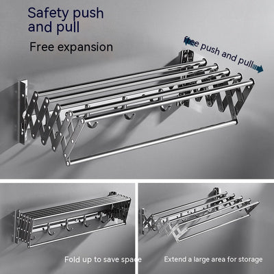 Estante de Acero Inoxidable para Baño sin Perforaciones - Toallero Extensible - Image 9