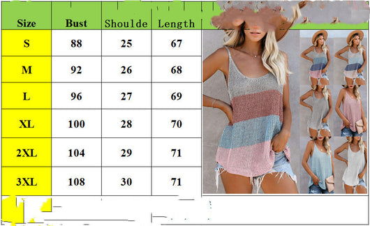 Blusa Suelta de Punto con Contraste de Colores y Cuello en U - Image 10