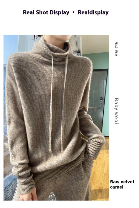 Suéter de Cuello Alto en Cashmira para Otoño e Invierno - Pullover Holgado y Grueso para Mujer - Image 10