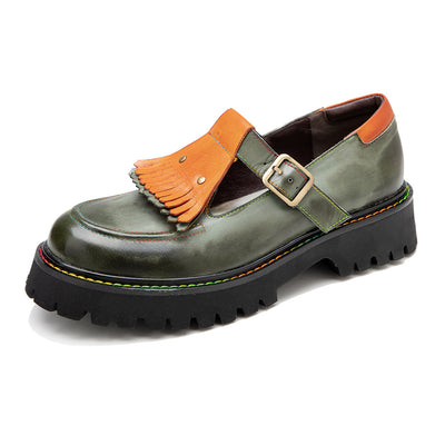 Mocasines Plataforma Retro con Borlas Pintados a Mano - Image 9