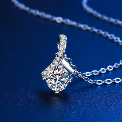 Collar de Plata S925 con Baño de Oro Blanco y Piedras de Moissanita - Image 4