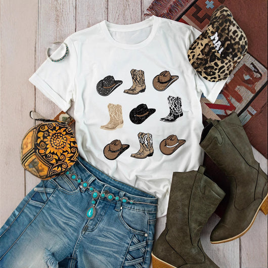 Camiseta Western Retro Denim para Conciertos Country - Image 3