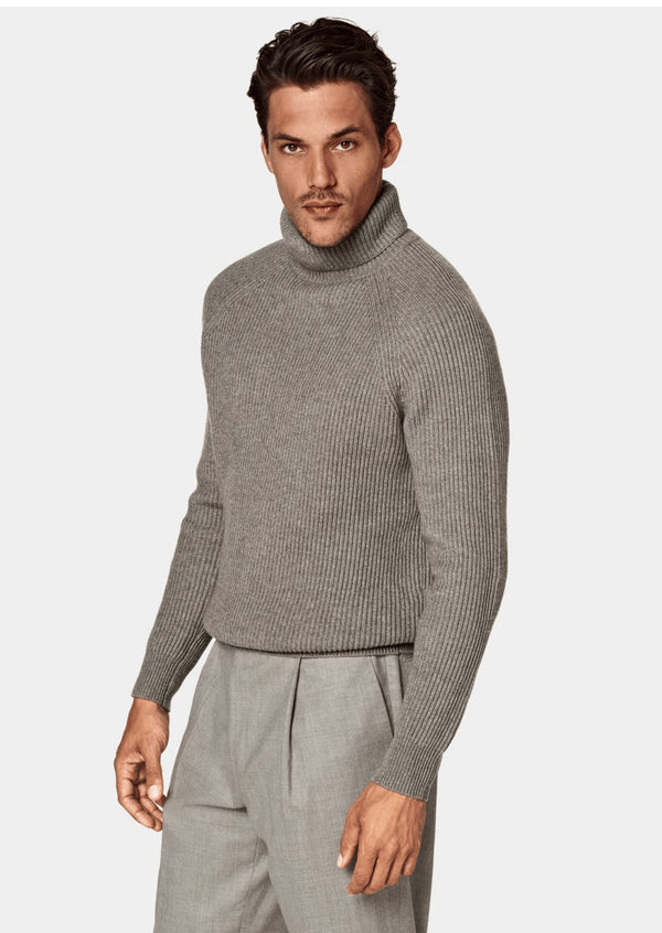 Suéter de Cuello Alto en Cashmere para Hombre - Pullover Elegante y Sofisticado