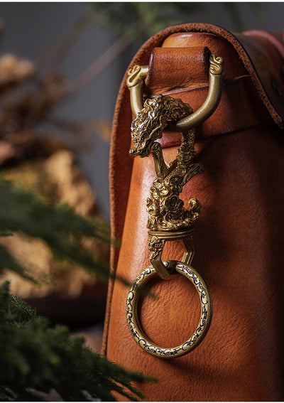 Llavero Ornamental Dragón Zodiacal Chino en Latón para Moto y Auto - Image 14