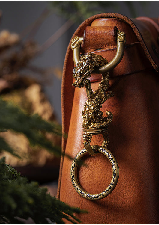 Llavero Ornamental Dragón Zodiacal Chino en Latón para Moto y Auto - Image 14