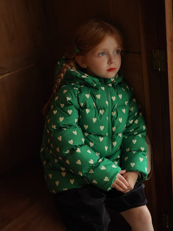 Abrigo Infantil Floral Acolchado para Invierno