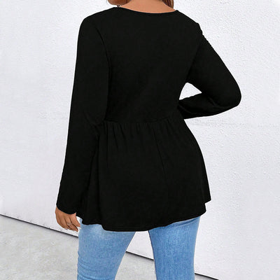 Blusa Tejida Cuello Cuadrado Manga Larga Efecto Reductor - Image 2