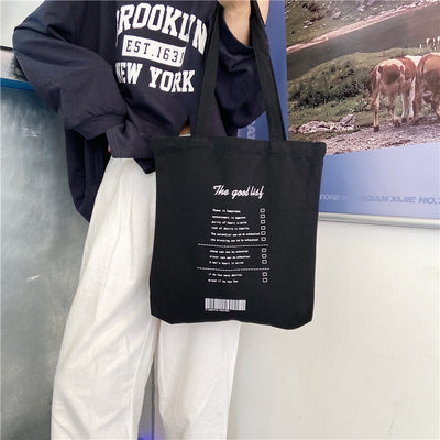 Bolsa de Lona Grande Estilo Coreano con Capacidad Extra para Compras y Viajes - Image 6