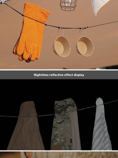 Cuerda Reflectante Ajustable para Secar Ropa - Resistente al Viento y Almacenamiento - Image 13