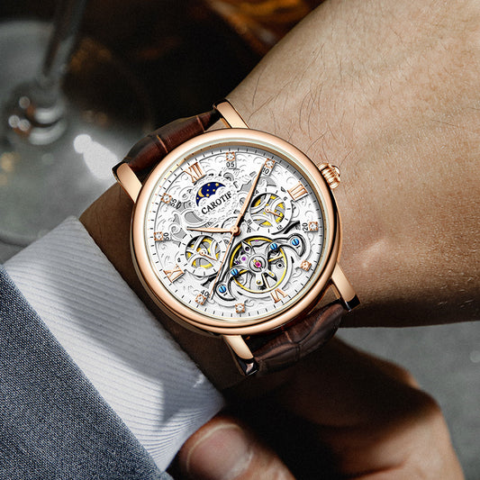Reloj de Cuero Impermeable con Esfera Luminosa para Hombre