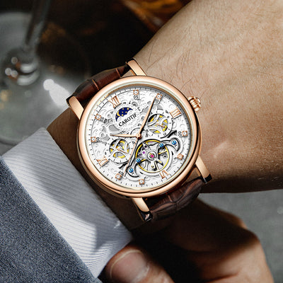 Reloj de Cuero Impermeable con Esfera Luminosa para Hombre