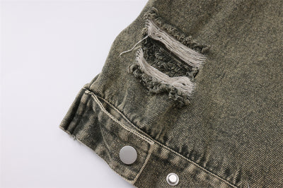 Chaqueta Vaquera Rasgada para Hombre - Estilo Urbano Casual - Image 13