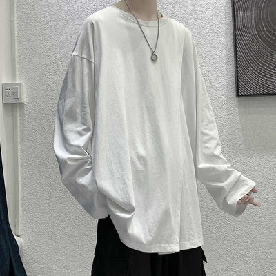 Camiseta Manga Larga Cuello Redondo con Diseño de Abertura Lateral - Image 4
