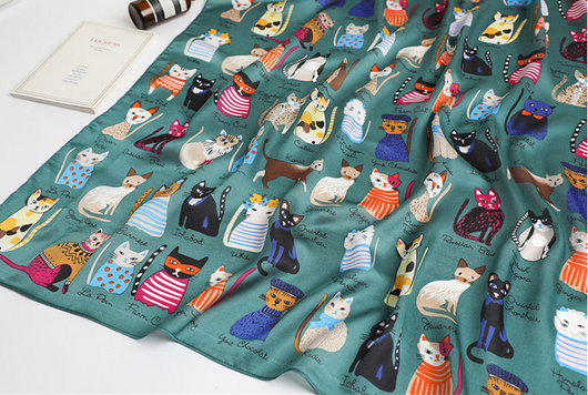 Pañuelo de Seda Gatos Dibujos Animados - Protección Solar - Image 12